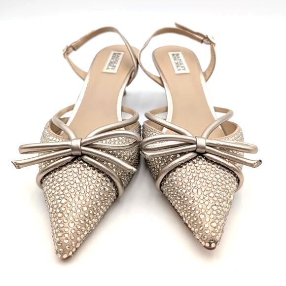 Badgley Mischka Angelina Slingback Pointed Toe Kitten Heel Pump Size US8.5 EU39 - Picture 2 of 12